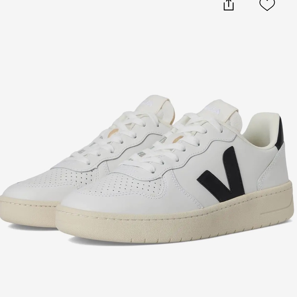 Veja V-10 Prime White and Black Sneakers
